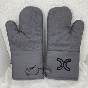 COPY - 1 Pair Gray Cotton Long Silicone Paw print Cat Oven Mitts Cat Lovers’ Ch…